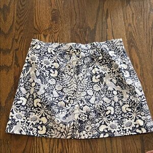 J. Crew Mermaid Floral Navy and White Women's Skirt Size 8 NEW